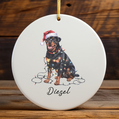 Rottweiler Ornament, Custom Dog Lover Gift