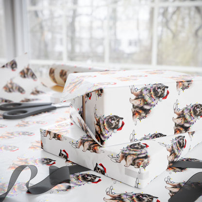 Keeshond Christmas Lights Wrapping Paper