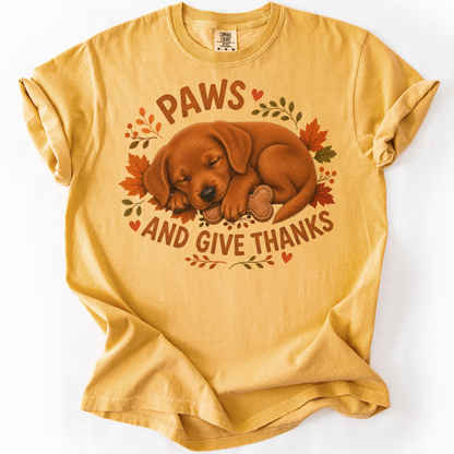 Fox Red Lab Thanksgiving Shirt, Paws Give Thanks Tee, Fall Labrador Retriever Lover Gift