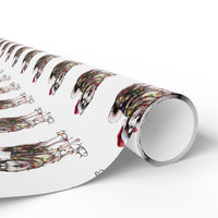 Load image into Gallery viewer, Alaskan Malamute Christmas Wrapping Paper, Cute Dog Gift Wrap with Santa Hat and Holiday Lights, Perfect for Dog Lovers
