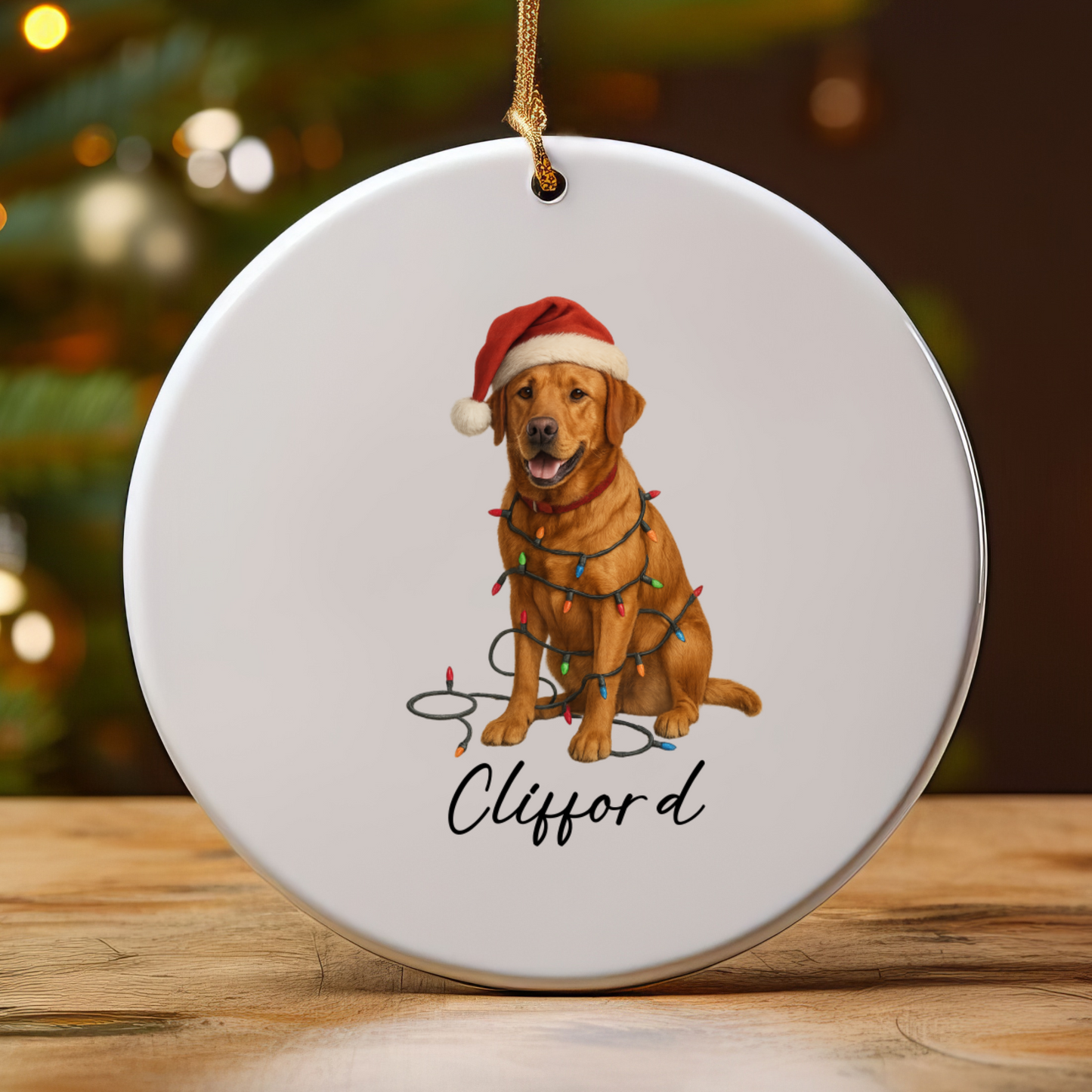 Personalized Fox Red Labrador Retriever Ornament