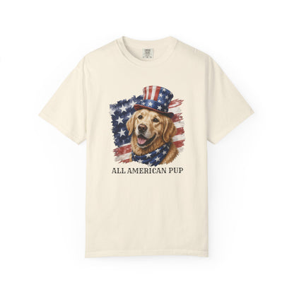 Patriotic Golden Retriever All American Pup Shirt