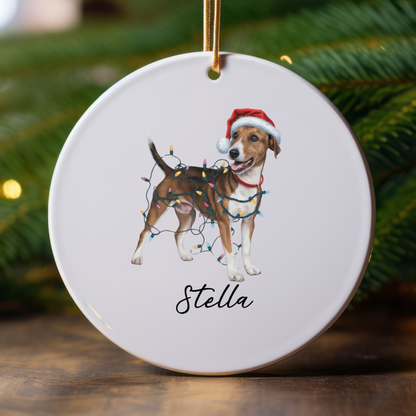 Smooth Fox Terrier Ornament, Personalized Christmas Decor