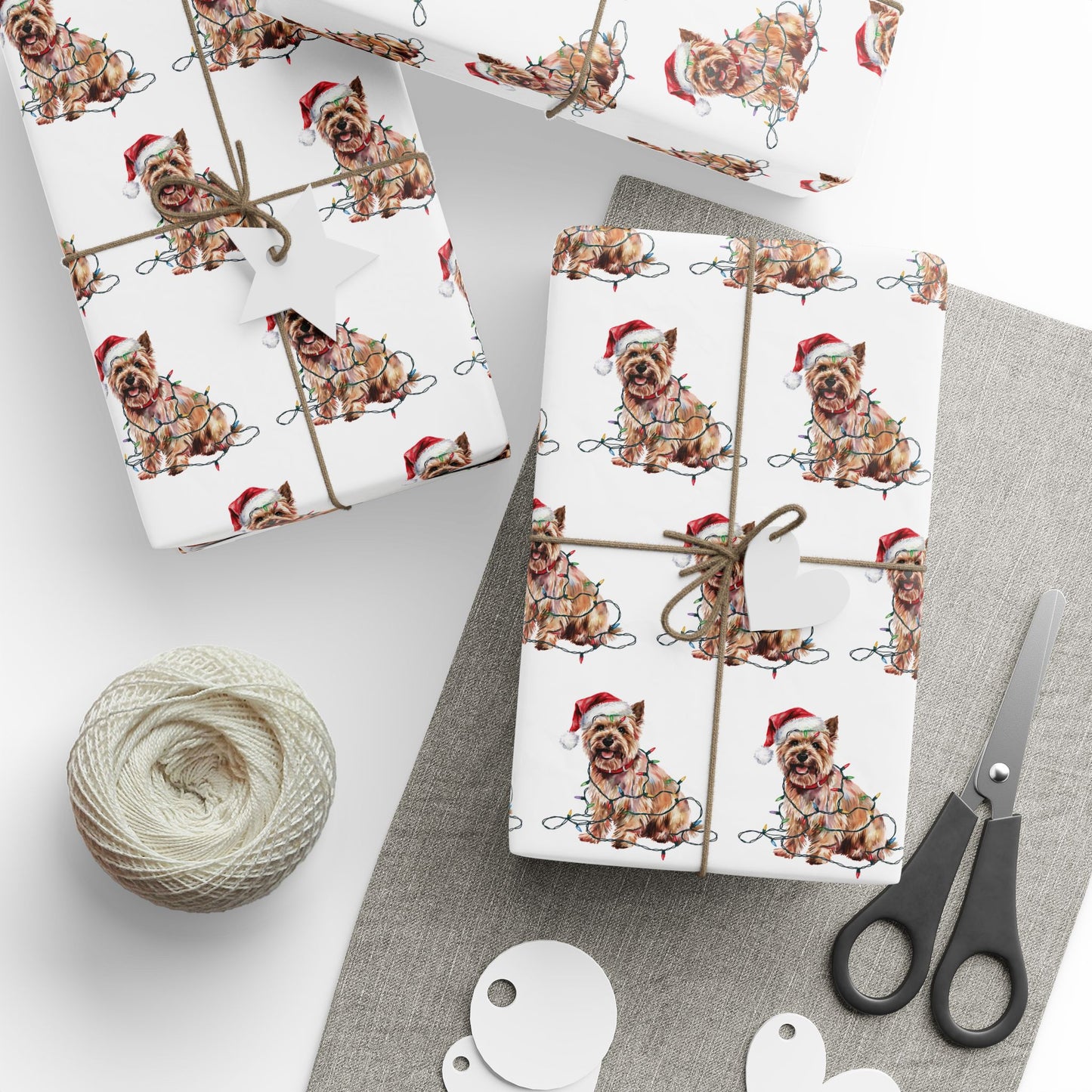 Cairn Terrier Christmas Lights Wrapping Paper