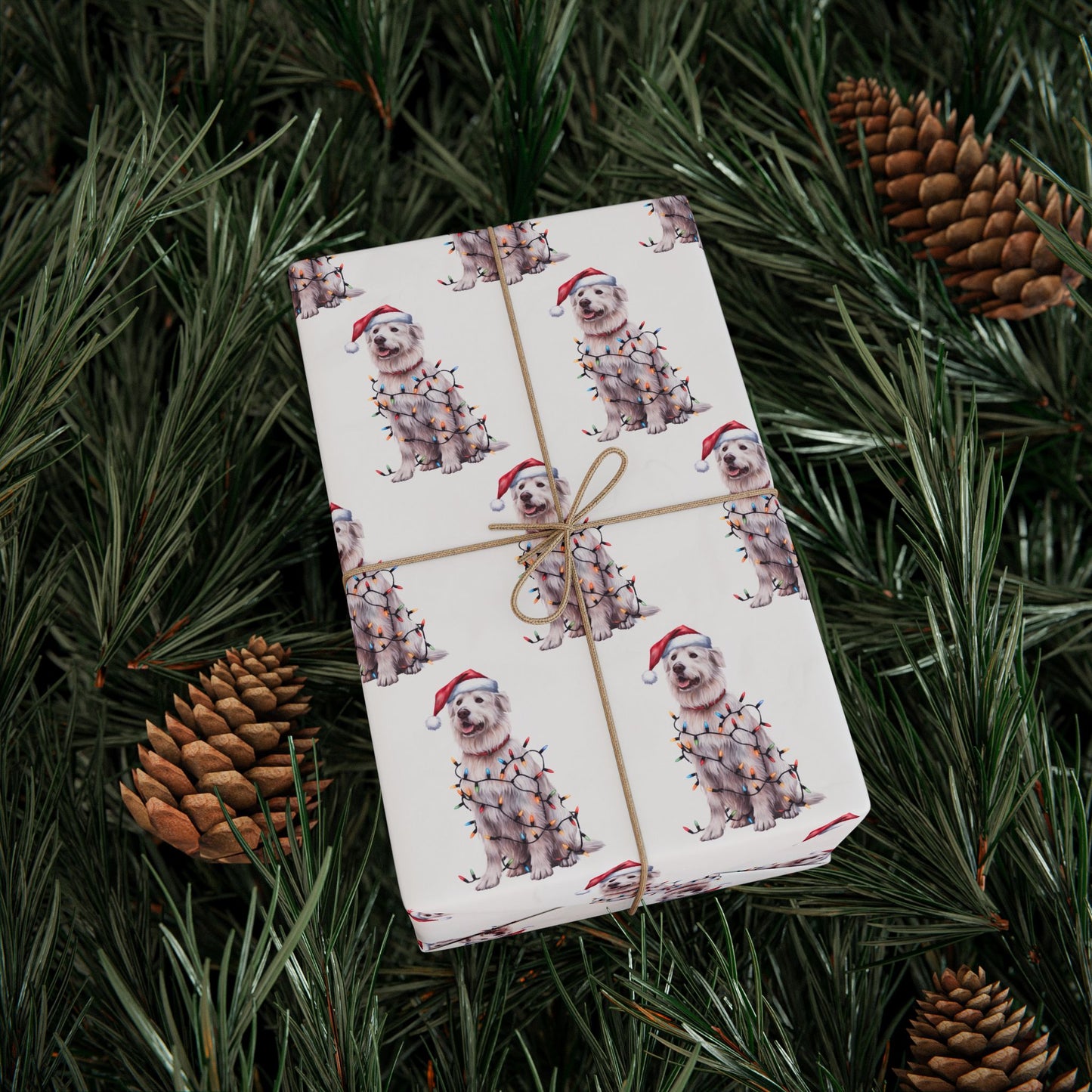 Kuvasz Christmas Lights Wrapping Paper
