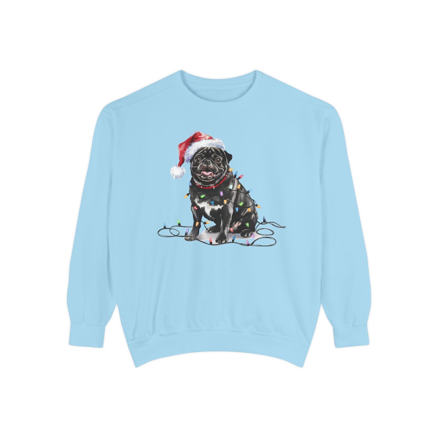 Christmas Pug Sweatshirt, Christmas Lights Dog Sweatshirt, Christmas Dog, Pug Mom Sweatshirt, Gift for Dog Lover, Pug