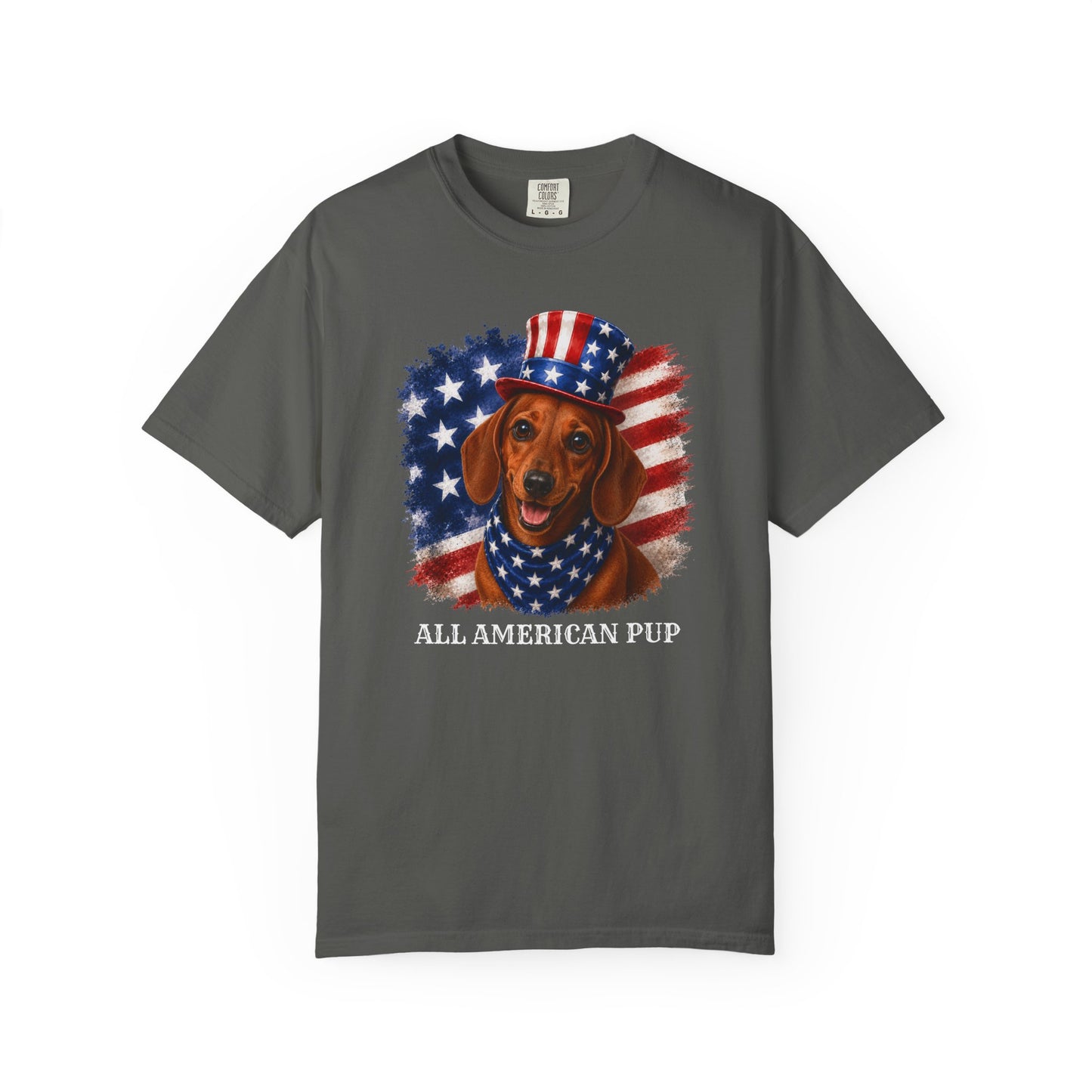 Patriotic Red Dachshund All American Pup Shirt