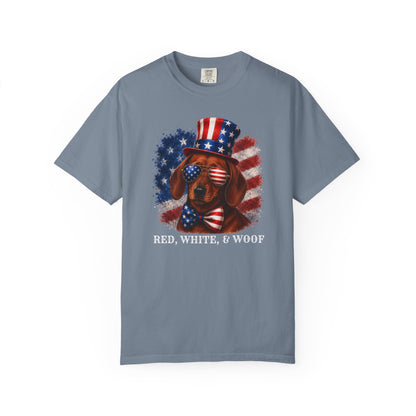 Patriotic Red Dachshund Red White & Woof Shirt