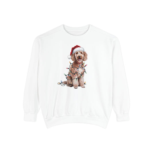 Christmas Poodle Sweatshirt, Christmas Lights Dog Sweatshirt, Christmas Dog, Poodle Mom Sweatshirt, Gift for Dog Lover, Poodle