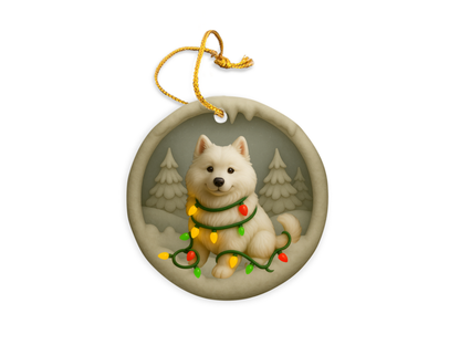Personalized Samoyed Christmas 3D Clay-Style Dog Keepsake