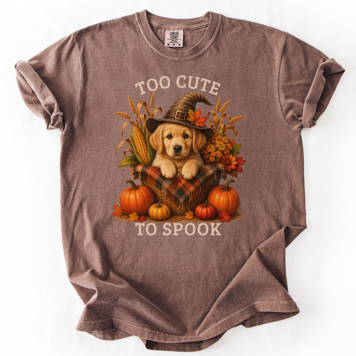 Golden Retriever Halloween Shirt, Too Cute To Spook Fall Dog Lover Tee