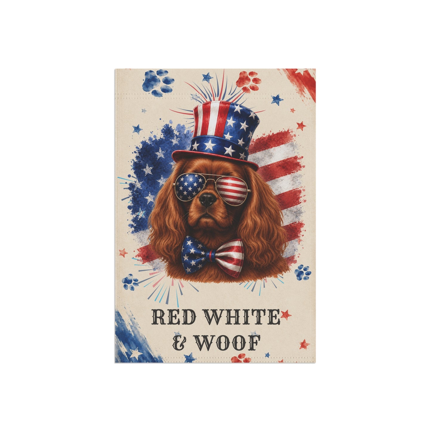 Patriotic Ruby Cavalier Garden Flag