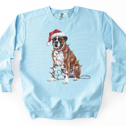 Boxer Christmas Lights Dog Sweatshirt