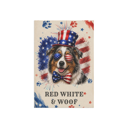 Patriotic Australian Shepherd Garden Flag