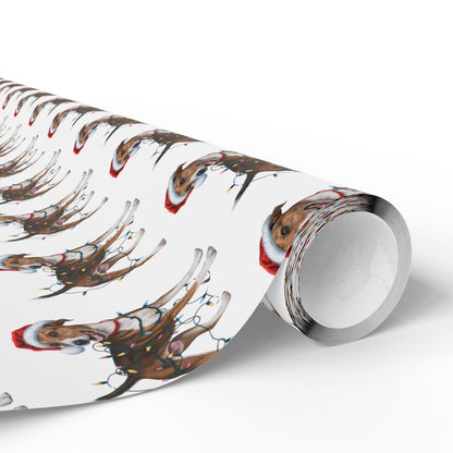 Smooth Fox Terrier Christmas Lights Wrapping Paper
