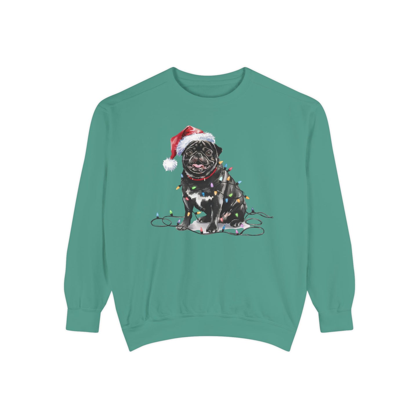 Christmas Pug Sweatshirt, Christmas Lights Dog Sweatshirt, Christmas Dog, Pug Mom Sweatshirt, Gift for Dog Lover, Pug