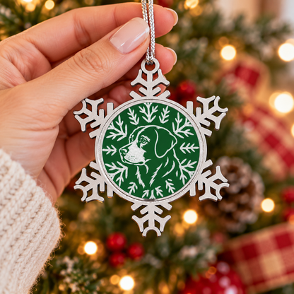 Labrador Retriever Ornament, Pewter Snowflake Christmas Ornament, Lab Lover Gift