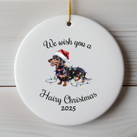 Load image into Gallery viewer, Christmas Dachshund Ornament, Christmas Lights Dog Keepsake
