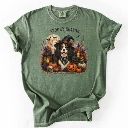 Tricolor Cavalier Spooky Season Dog Mom Halloween Shirt