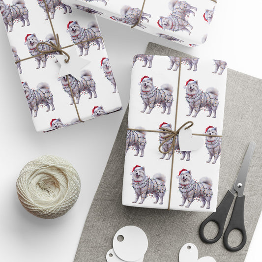 Samoyed Christmas Lights Wrapping Paper
