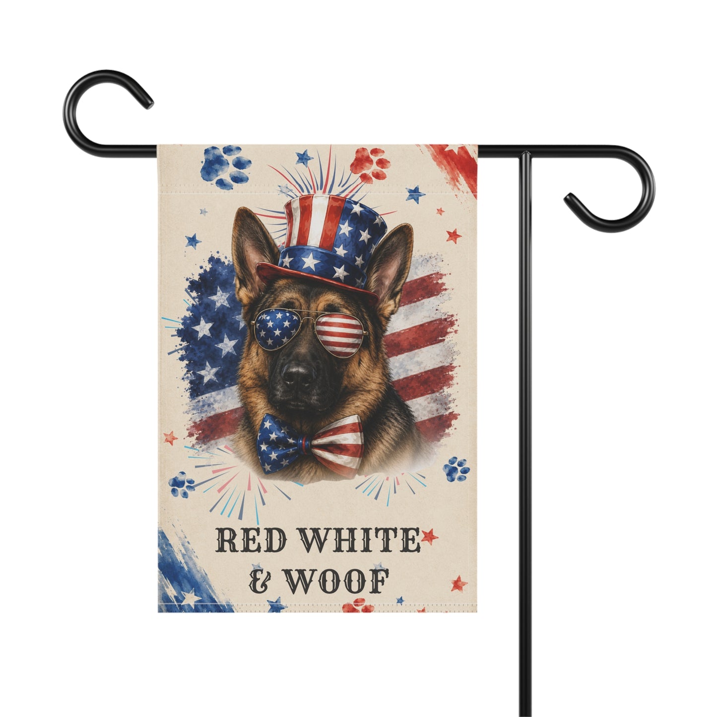 Patriotic German Shepherd Garden Flag