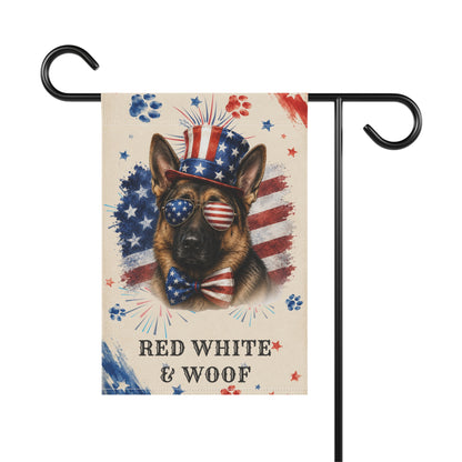 Patriotic German Shepherd Garden Flag