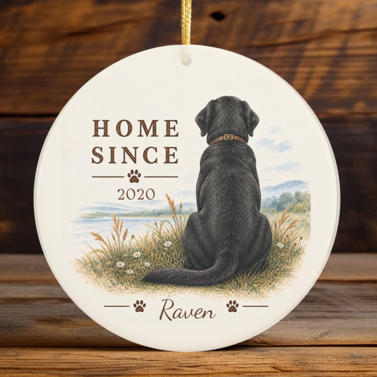 Personalized Black Lab Ornament, Double Sided Labrador Gotcha Day Gift, Custom Dog Keepsake