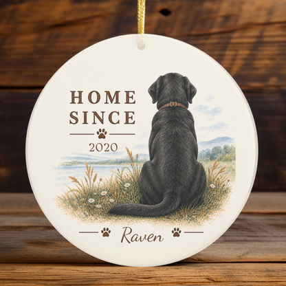 Personalized Black Lab Ornament, Double Sided Labrador Gotcha Day Gift, Custom Dog Keepsake