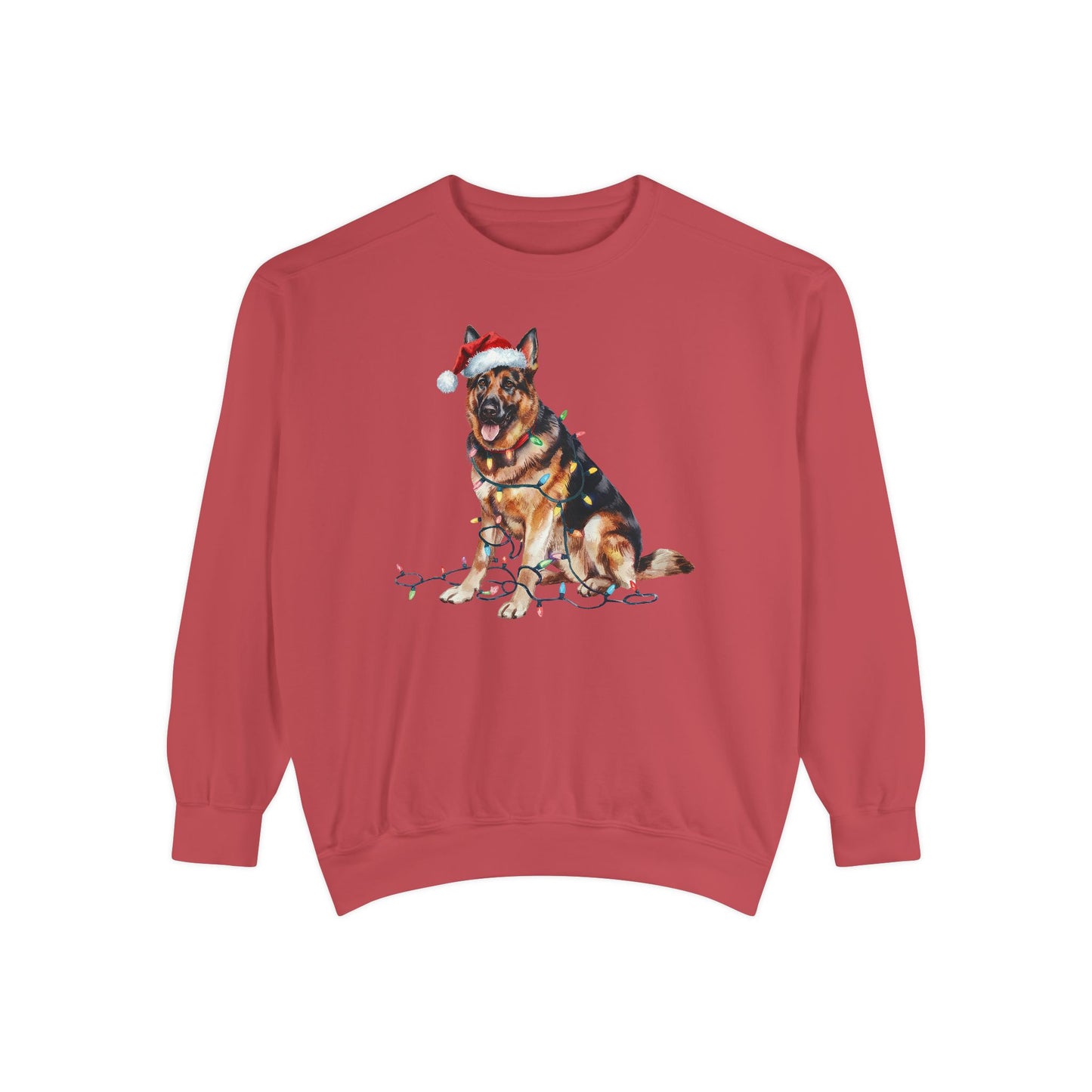 Christmas German Shepherd Sweatshirt, Christmas Lights Dog, Christmas Dog, German Shepherd Mom, Gift for Dog Lover, German Shepherd