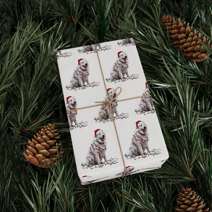 Great Pyrenees Christmas Lights Wrapping Paper