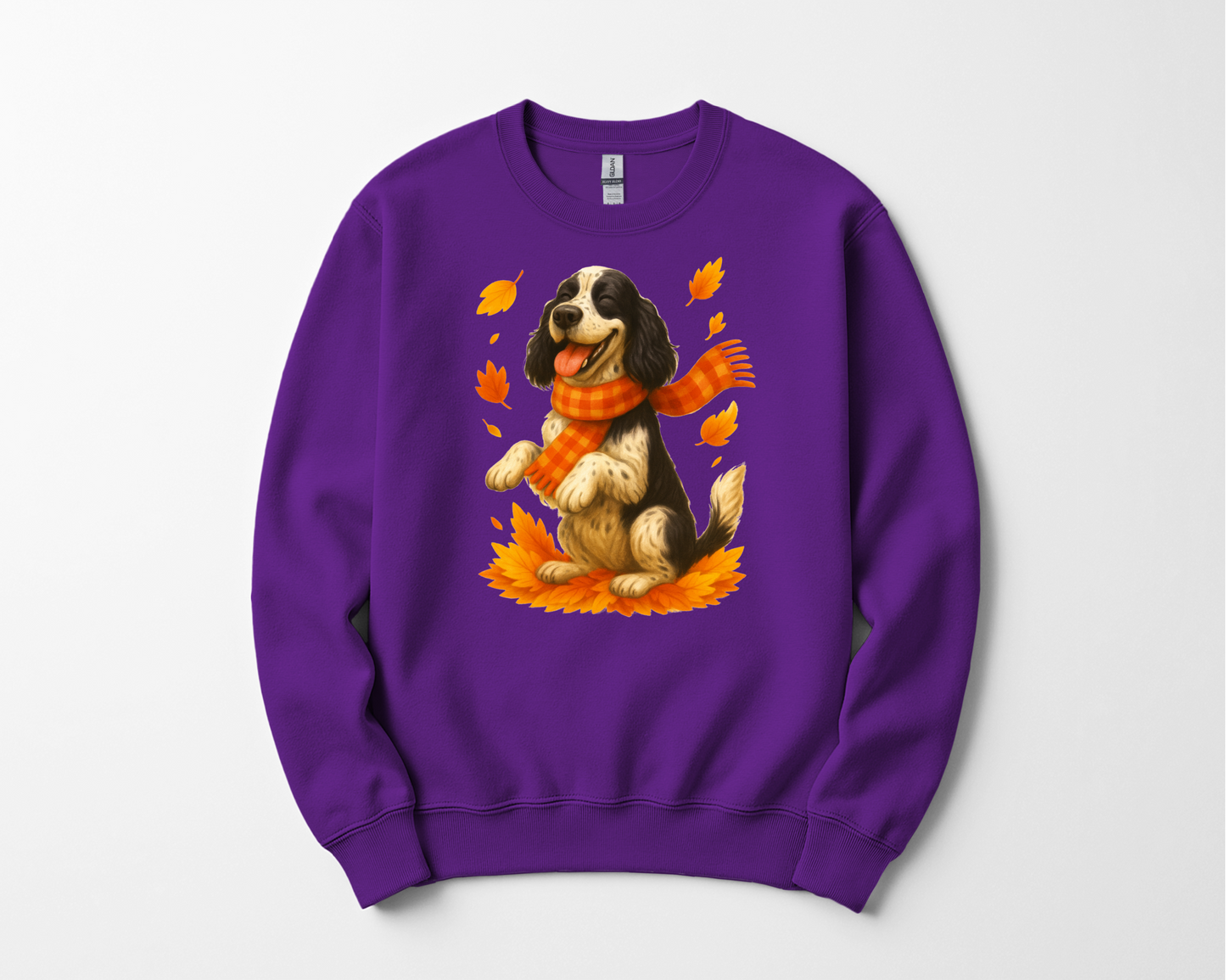 Springer Spaniel Fall Sweatshirt, Cozy Autumn Dog Shirt, Black Dog Lover Gift, Cute Dog Autumn Apparel, Seasonal Puppy Outfit