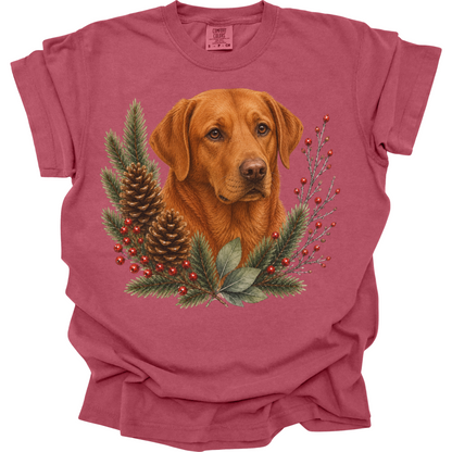 Fox Red Lab Christmas Shirt, Labrador Retriever Dog Mom Tee, Holiday Lab Lover Gift