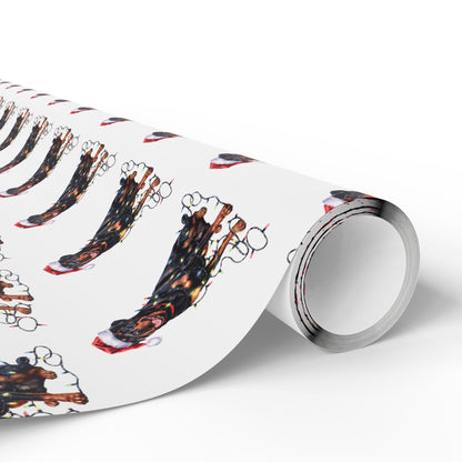 Rottweiler Christmas Lights Wrapping Paper