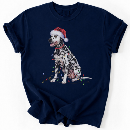 Dalmatian Christmas Lights Shirt, Festive Holiday Tee for Spotty Dog Lovers