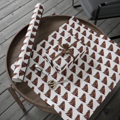 Brown Newfoundland Christmas Lights Wrapping Paper