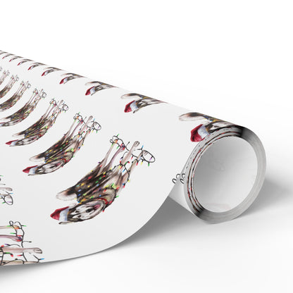 Alaskan Malamute Christmas Lights Wrapping Paper
