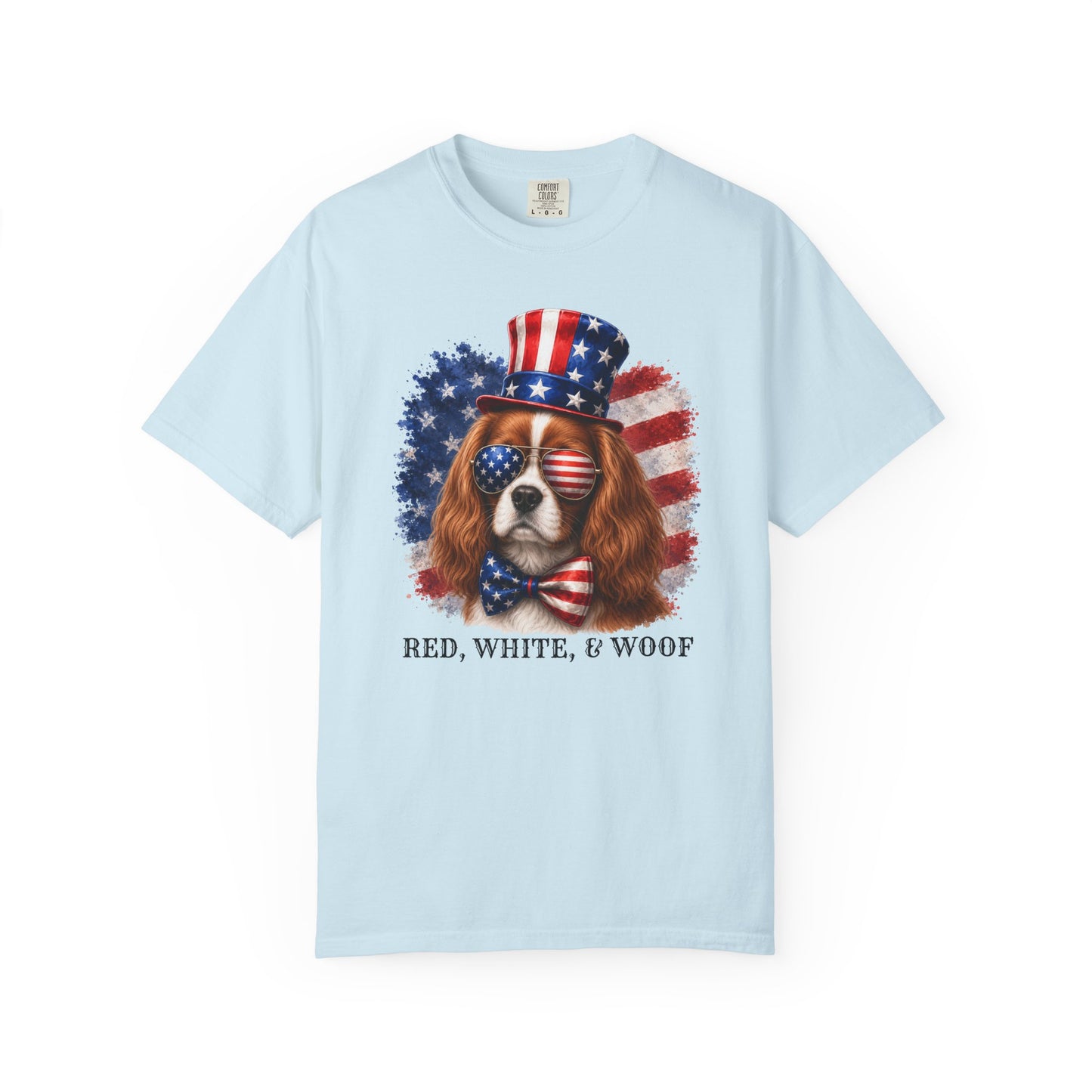 Patriotic Blenheim Cavalier Red White & Woof Shirt