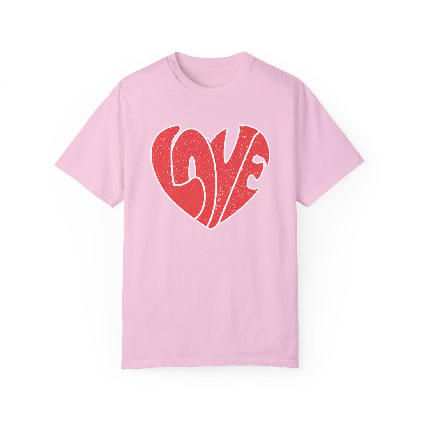 Retro Love Heart Valentine's Day Unisex T-shirt, 70s Vibe Tee, Fun Love Heart Shirt, Vintage Valentine's Day Top, Valentine's Day Gift