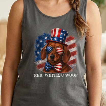 Patriotic Red Dachshund Tank Top