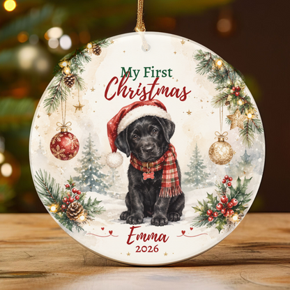 Personalized Puppy First Christmas Ornament, Custom Dog Keepsake Gift