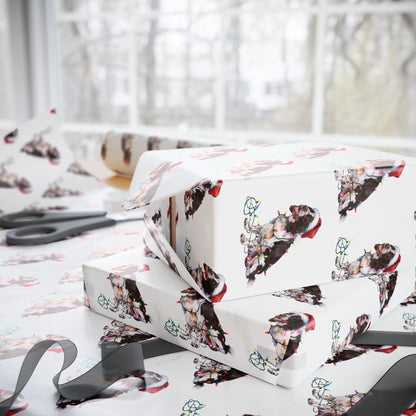 Brown Springer Spaniel Christmas Lights Wrapping Paper
