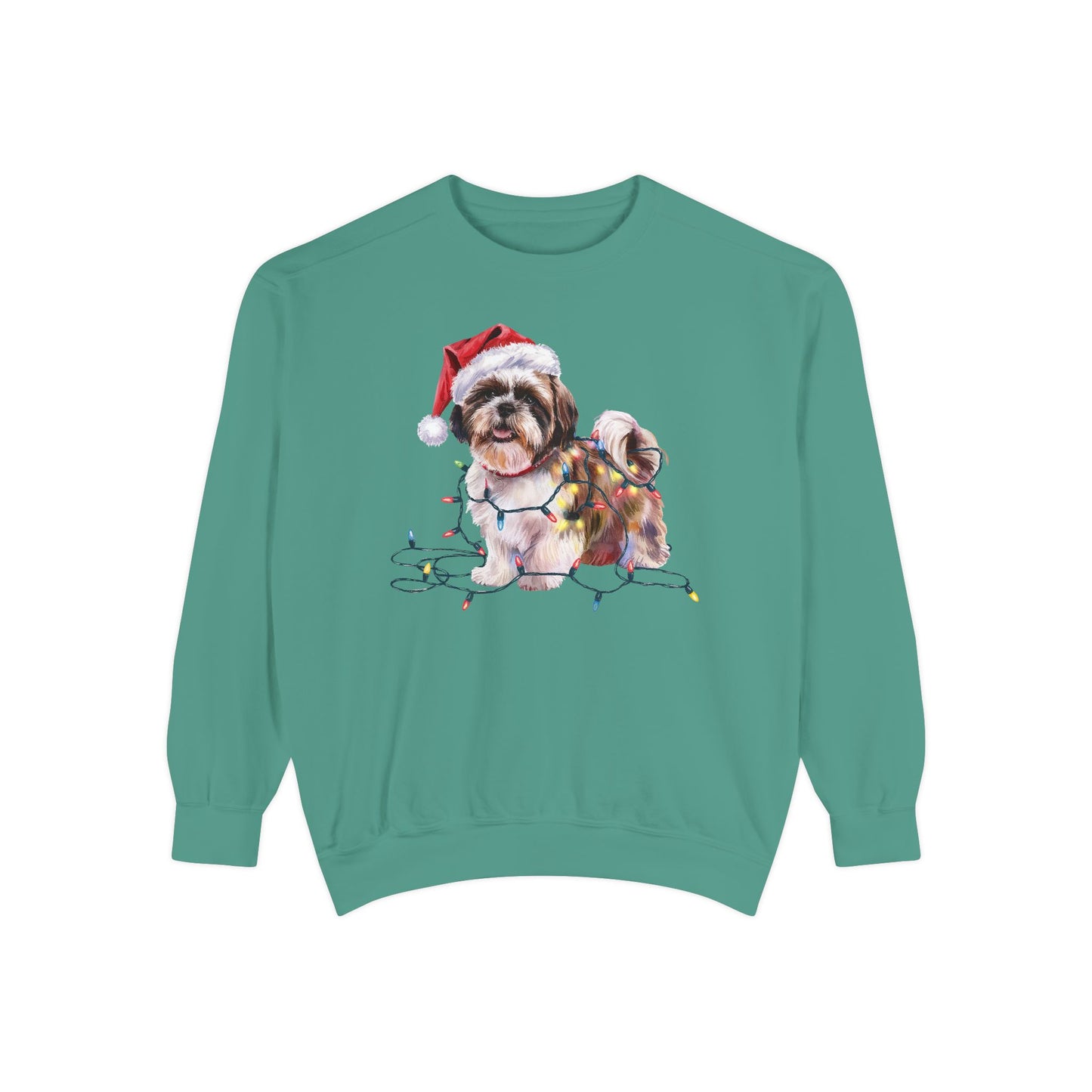 Christmas Shih Tzu Sweatshirt, Christmas Lights Dog Sweatshirt, Christmas Dog, Shih Tzu Mom Sweatshirt, Gift for Dog Lover, Shih Tzu