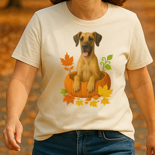 Great Dane Pumpkin Shirt, Fall Dog Lover Tee on Comfort Colors 1717