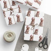 Load image into Gallery viewer, Poodle Christmas Lights Wrapping Paper
