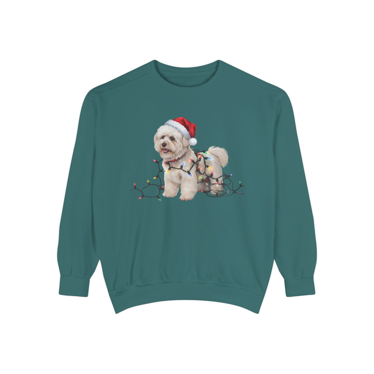Christmas Bichon Frise Sweatshirt, Christmas Lights Dog