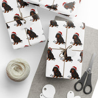 Load image into Gallery viewer, Black and Tan Cavalier King Charles Spaniel Christmas Wrapping Paper, Dog Lover Gift Wrap, Holiday Pet Gift Wrap for Cavalier Owners
