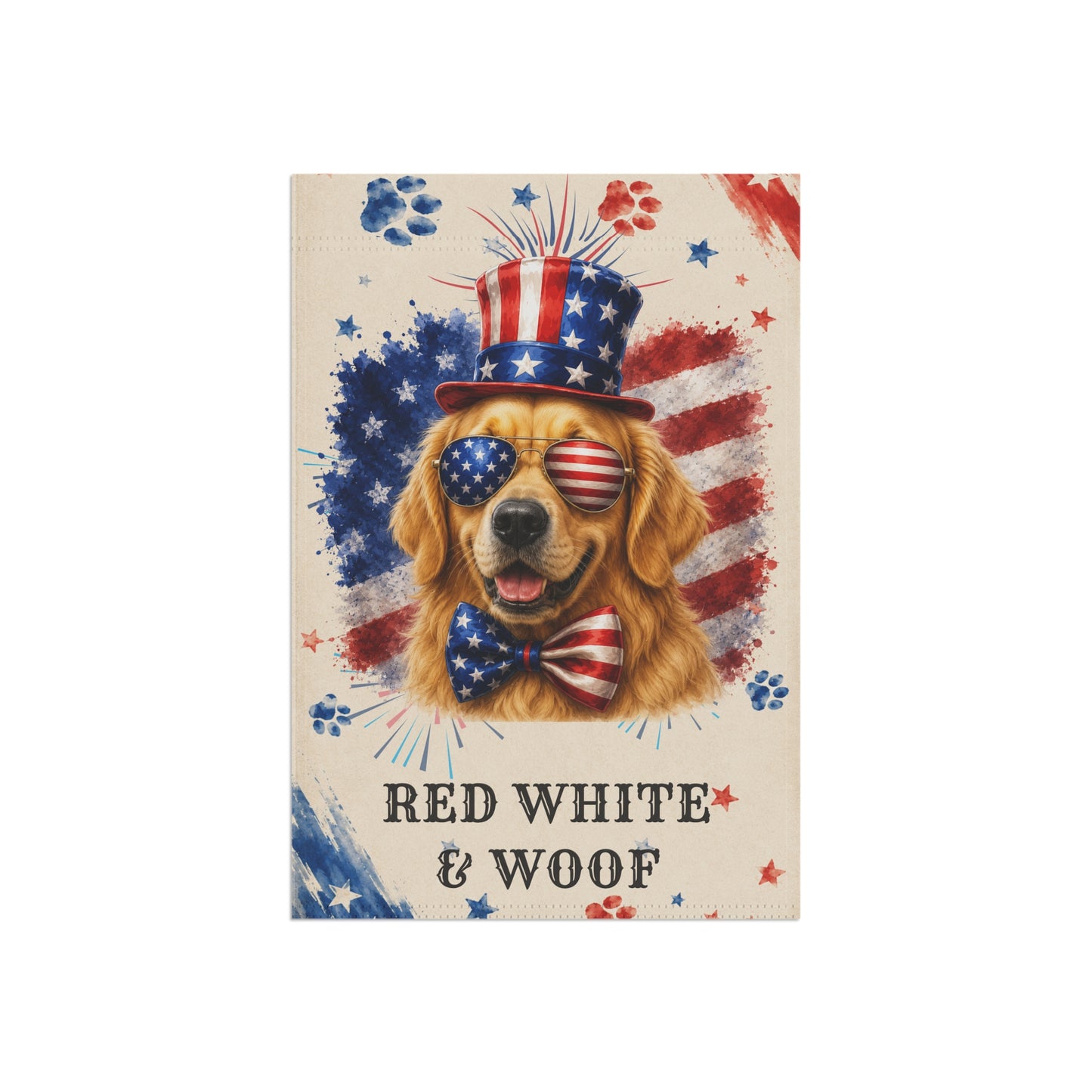 Patriotic Golden Retriever Garden Flag