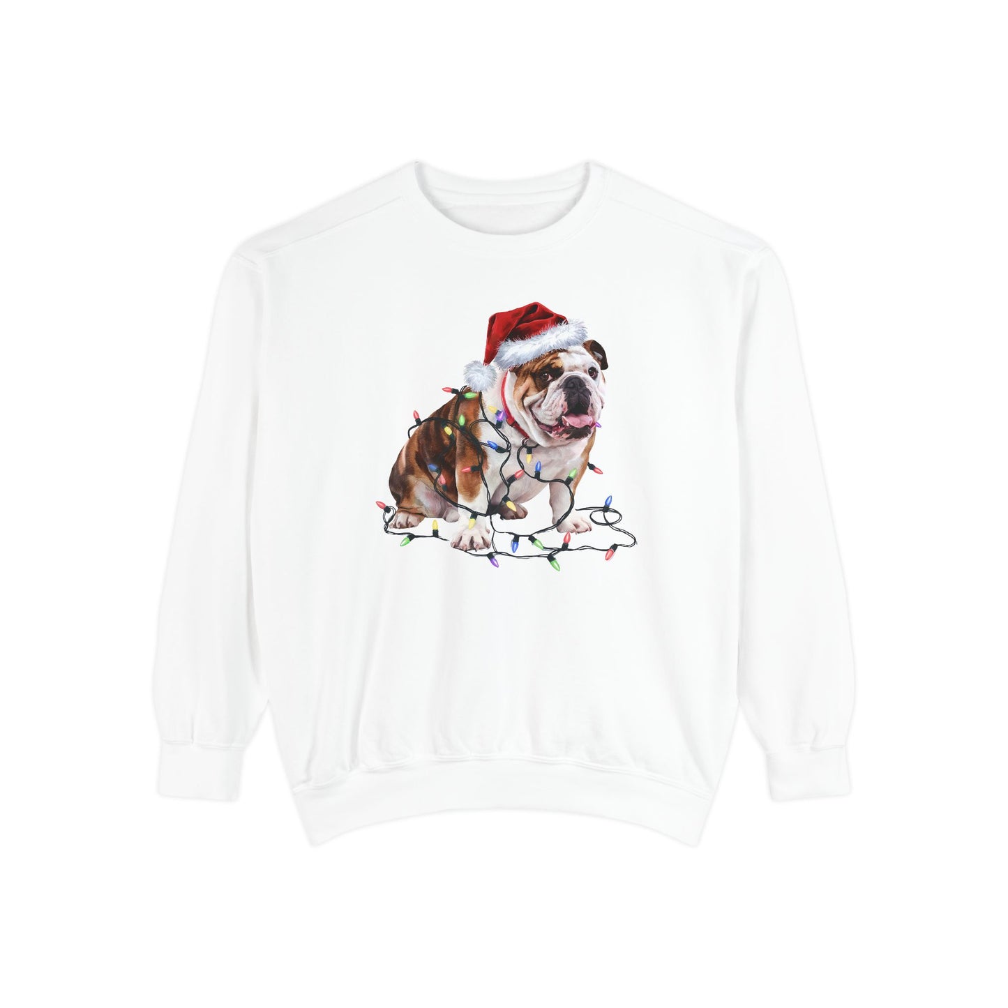 Christmas Bulldog Sweatshirt, Christmas Lights Dog Sweatshirt, Christmas Dog, Bulldog Mom Sweatshirt, Gift for Dog Lover, Bulldog