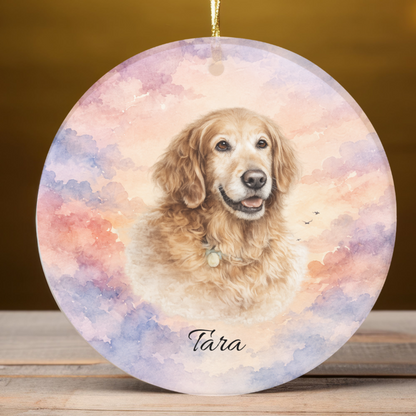 Personalized Pet Memorial Ornament, Custom Photo Rainbow Bridge Christmas Keepsake