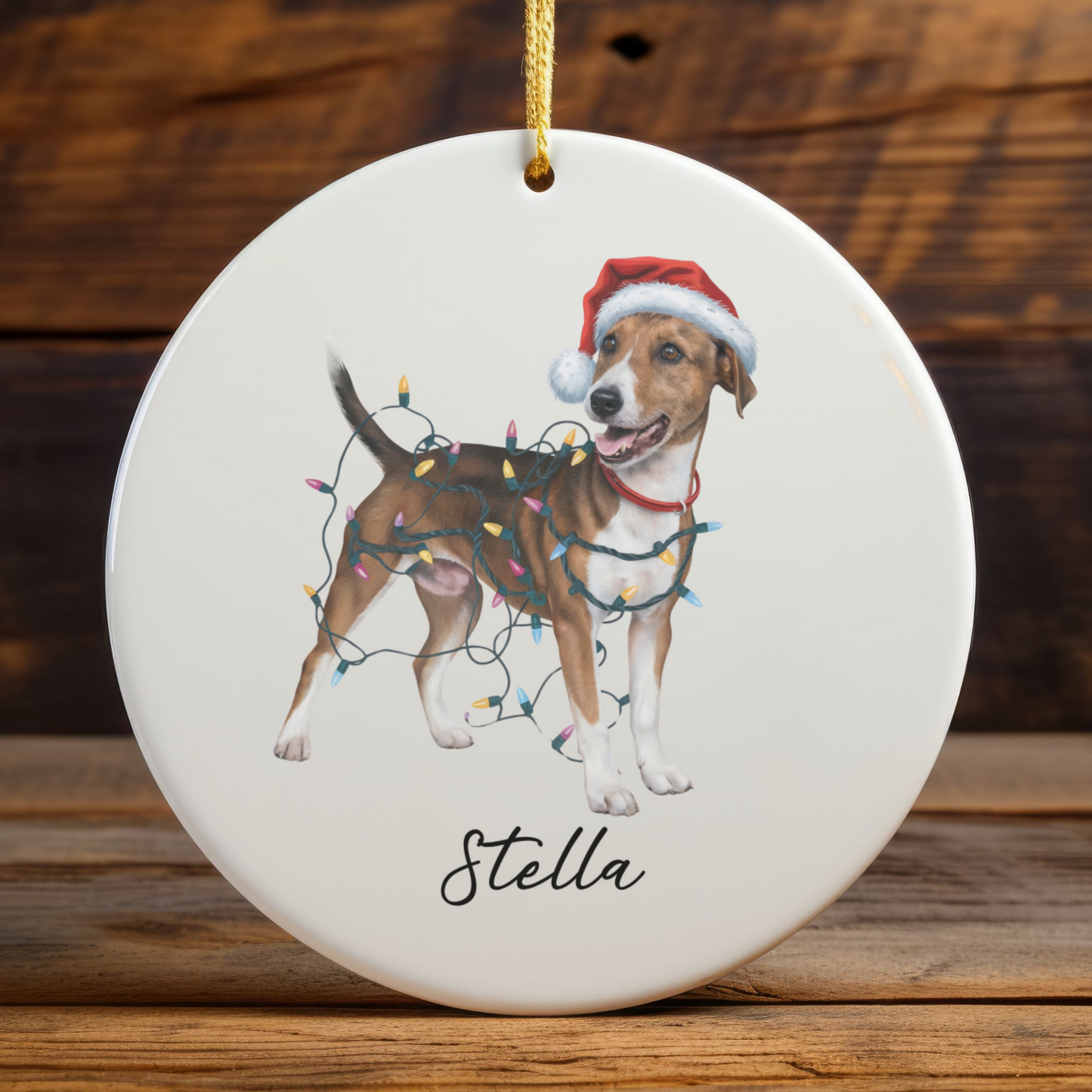 Smooth Fox Terrier Ornament, Personalized Christmas Decor